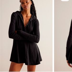 Free people long sleeve black dress